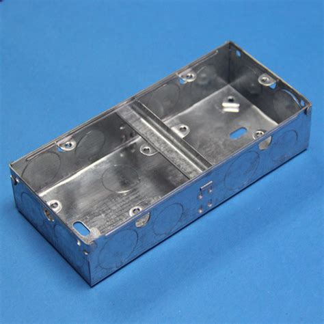 2 gang metal junction box|2 gang box with divider.